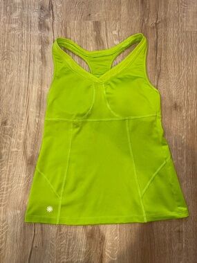 Athleta Neon Lime Active Tank with Built In Bra 34B